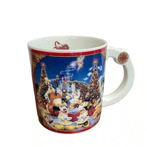 Disney Tokyo Disneyland Christmas Fantasy 2006 Red White Mickey Minnie 8oz Mug